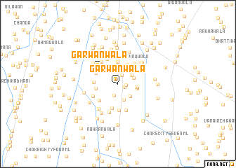 map of Garwānwāla