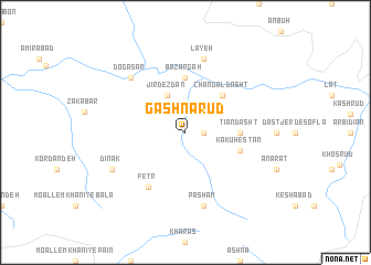 map of Gashnā Rūd