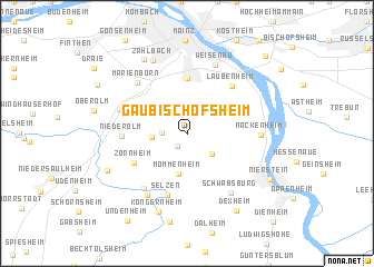 map of Gau-Bischofsheim