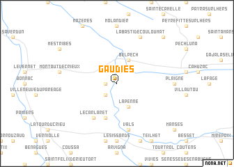 map of Gaudiès