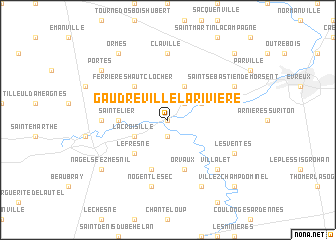 map of Gaudreville-la-Rivière