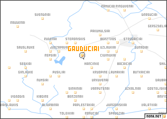 map of Gaudučiai