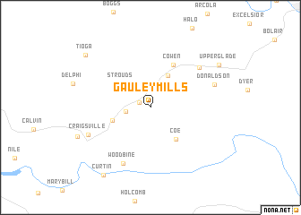 map of Gauley Mills