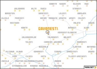 map of Găvăneşti