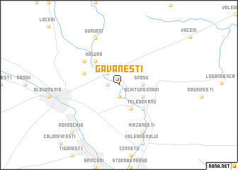 map of Găvăneşti