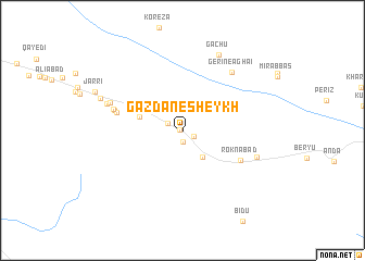 map of Gazdān-e Sheykh