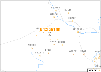 map of Gazī Getān