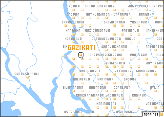 map of Gāzikāti