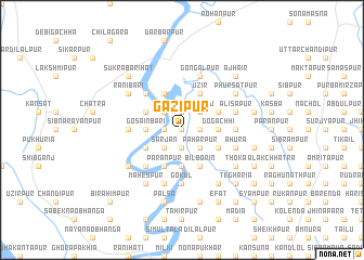 map of Gāzipur