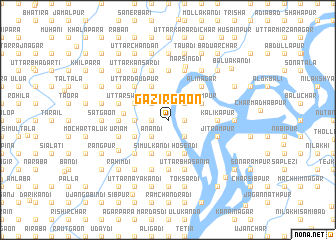 map of Gāzirgaon