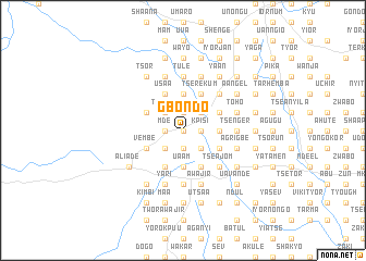 map of Gbondo