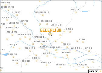 map of Gečerlija
