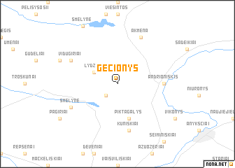 map of Gečionys