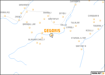 map of Gedǝmiş