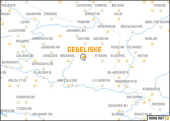 map of Gedėliškė