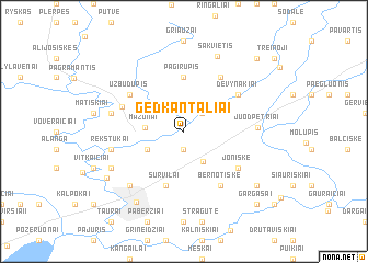 map of Gedkantaliai
