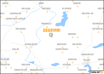 map of Gedrimai