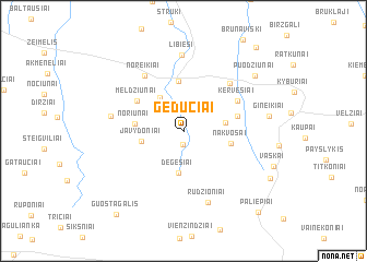 map of Gedučiai