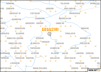 map of Gedužiai