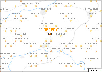 map of Gégény