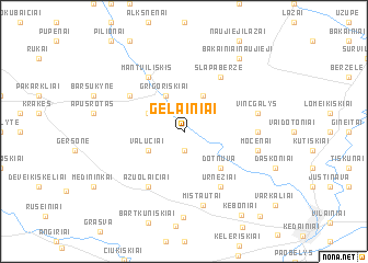 map of Gėlainiai