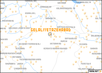 map of Gelālī-ye Tāzehābād