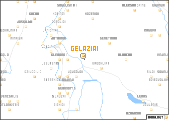 map of Gelažiai