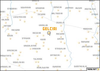 map of Gelčiai