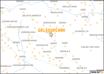 map of Gel-e Gūrchak