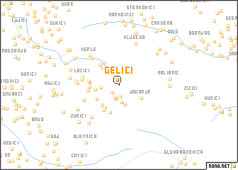 map of Gelići