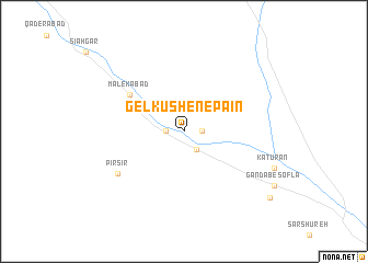 map of Gel Kūshen-e Pā\