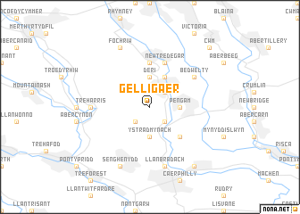 map of Gelligaer