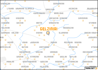 map of Gelžiniai