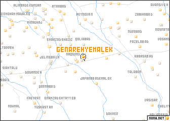 map of Genāreh-ye Malek