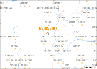 map of Génissiat