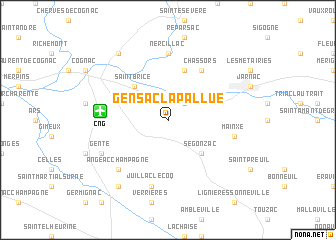 map of Gensac-la-Pallue