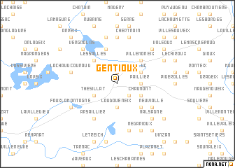 map of Gentioux