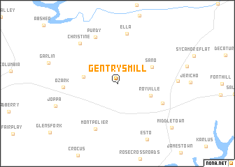 map of Gentrys Mill