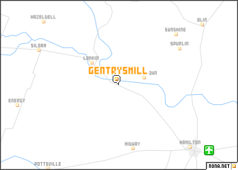map of Gentrys Mill