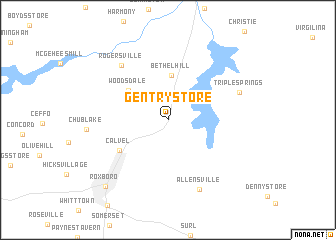 map of Gentry Store