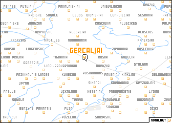 map of Gerčaliai