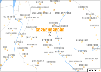 map of Gerdeh Bardān