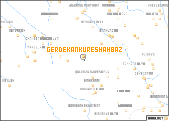 map of Gerdekānkūr-e Shahbāz