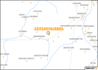 map of Gerd Mehdīābād