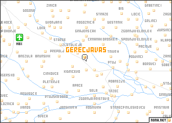 map of Gerečja Vas