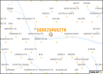 map of Gerézdpuszta