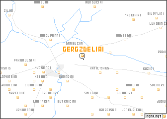 map of Gergždeliai