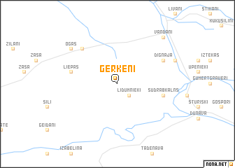 map of Gērķēni