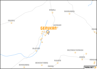 map of Gerūkān