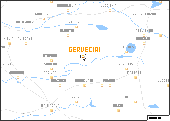 map of Gervėčiai